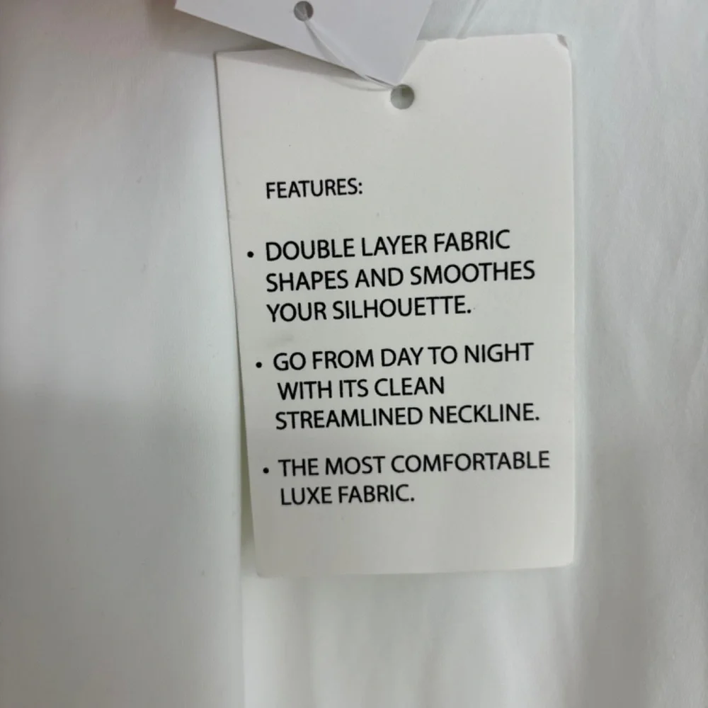 And Now This Womens Medium Tank Bodysuit V-Neck White Double Layer Knit Fabric - Picture 6 of 10